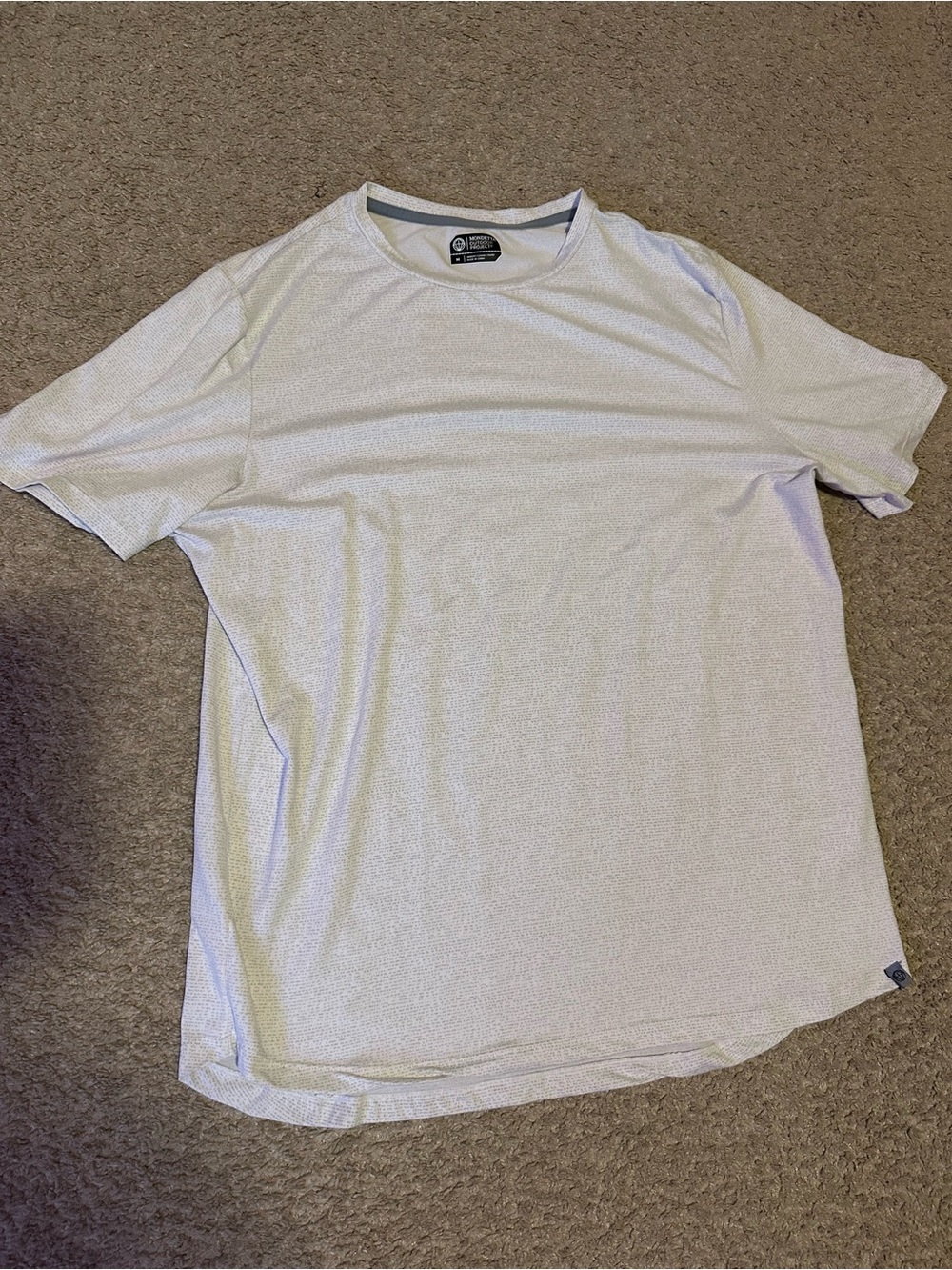 Mondetta Outdoor Project Men's M Performance Tee White Gray Athletic Shirt